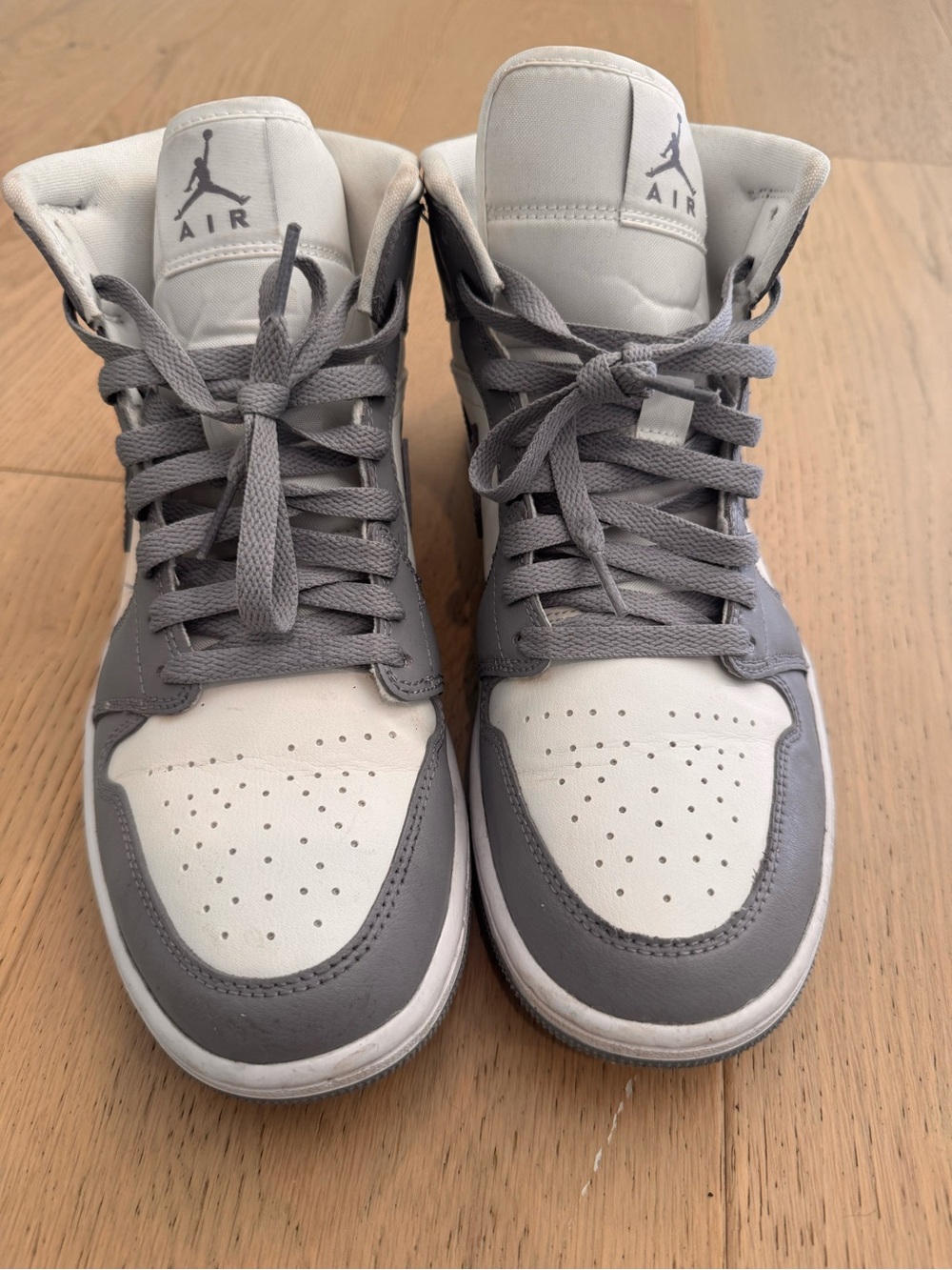 Jordan Mid/High-Top Sneakers - White & Gray